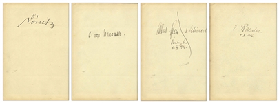 Nuremberg Book Signed by 18 Nazi War Criminals During the WWII Nuremberg Trials -- Includes Signatures by Goring, Donitz, Streicher & Speer, and Also Two ID Cards by U.S. Guard Who Acquired Signatures